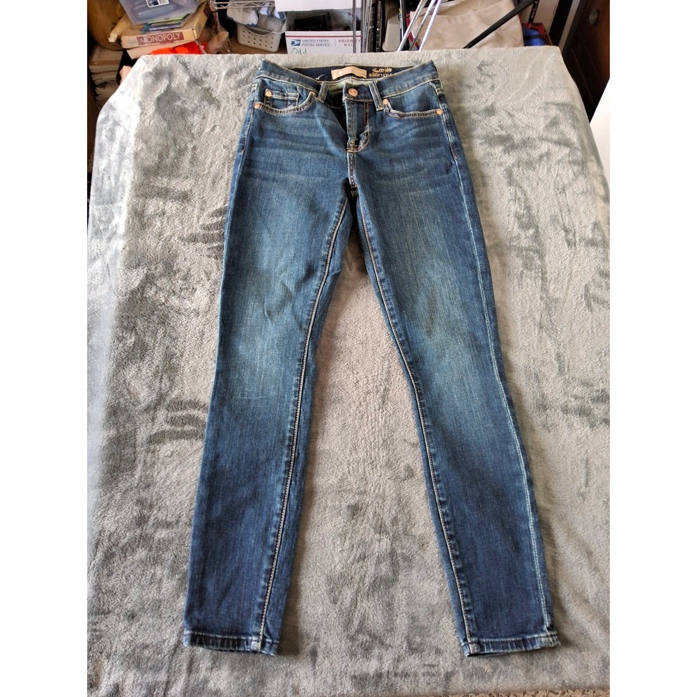 7‎ For All Mankind The Ankle Skinny Jeans Blair Wash Blue Denim Size 25 Womens